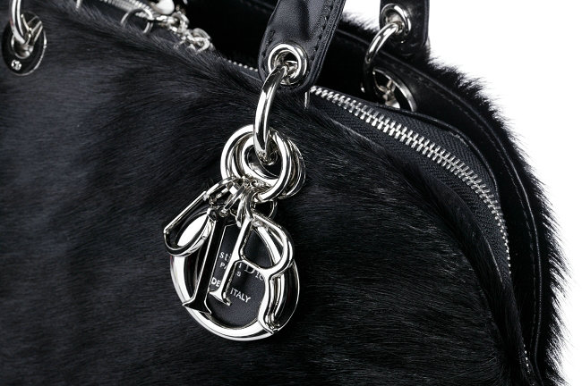 dior fall winter 2012 horsehair tote bag 0903 black